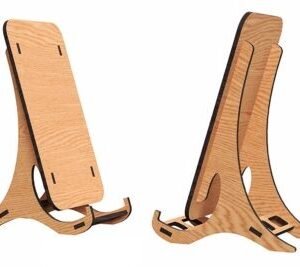 free laser cut wooden phone stand design