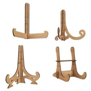 free laser cut picture & plate stand designs: download dxf, svg