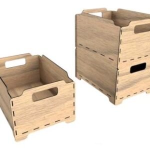 free wooden stackable laser cut storage box design