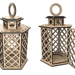 free cutting files of laser cut wooden lantern design