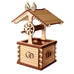 free laser cut files: make a 3d wooden well puzzle