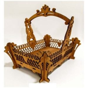 vintage wooden easter basket free laser cut files (dxf, svg, c