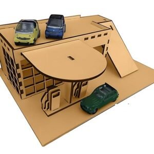 gas station toy template for laser cutting machines
