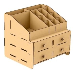 elegant 4 drawer laser cut wooden organizer design