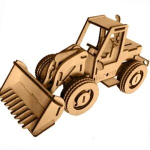 laser cut wooden bulldozer model: perfect diy puzzle project