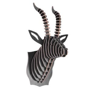 free laser cut wooden gazelle head 3d wall art design