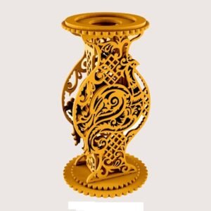 Home decorative wooden vase made with laser cut files