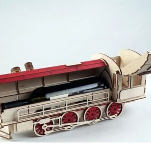 laser cut wooden locomotive wine box template